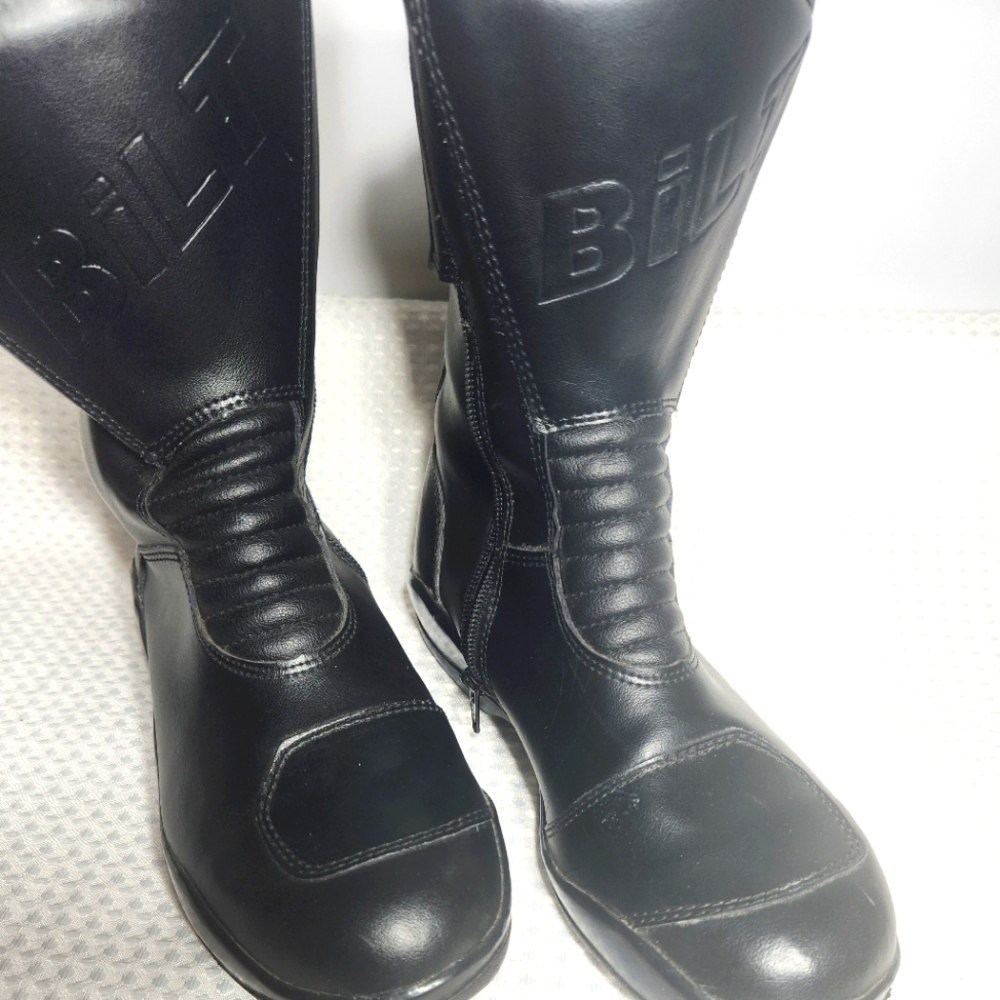 Bilt Hipora Waterproof Motorcycle Riding Boots Black Leather Mens Sz 7 US